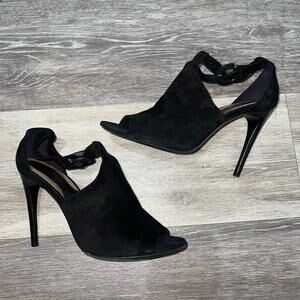 Burberry Luddington Sandal Black Suede Heels EU 38